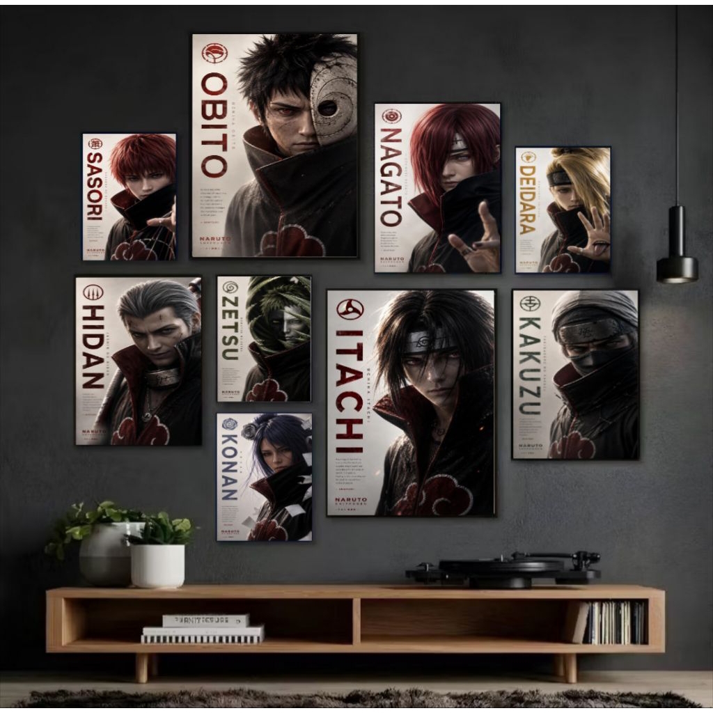 Hiasan Dinding Aesthetic Poster Ruangan | Anime Klan Akatsuki HD Grapic