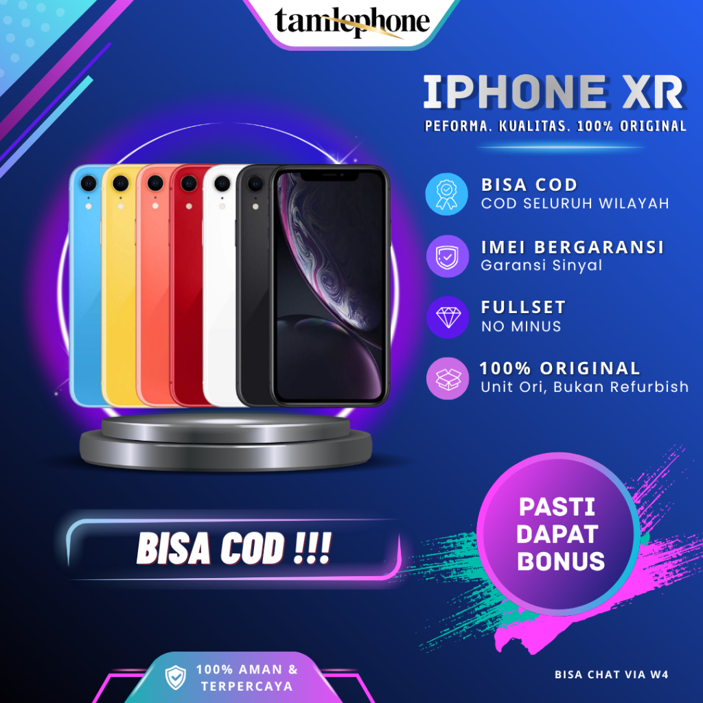 iphone xr inter  BISA COD IMEI permanent garansi 12 bulan 100% original second iphone FULLSET 62 GB 