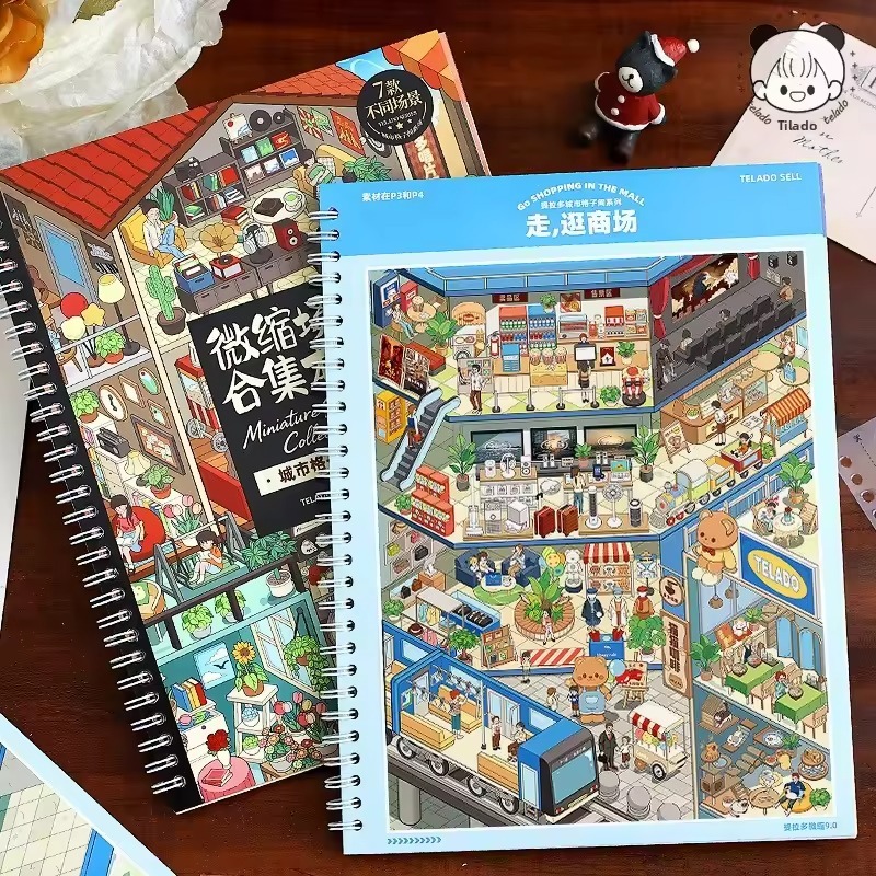 Sticker Book 3D DIY  Telado 9.0 Cute Aesthetic Big Size for Gift Scrapbook Journal Shop Series | Sti