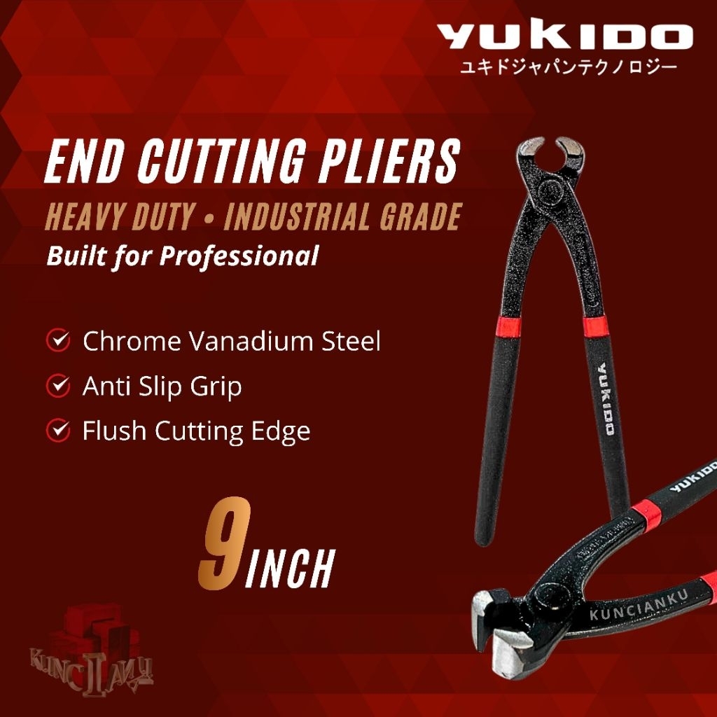 Yukido tang gegep 9" heavy duty / yukido tang catut / yukido tang kakak tua 9" / tang kawat / kawat 
