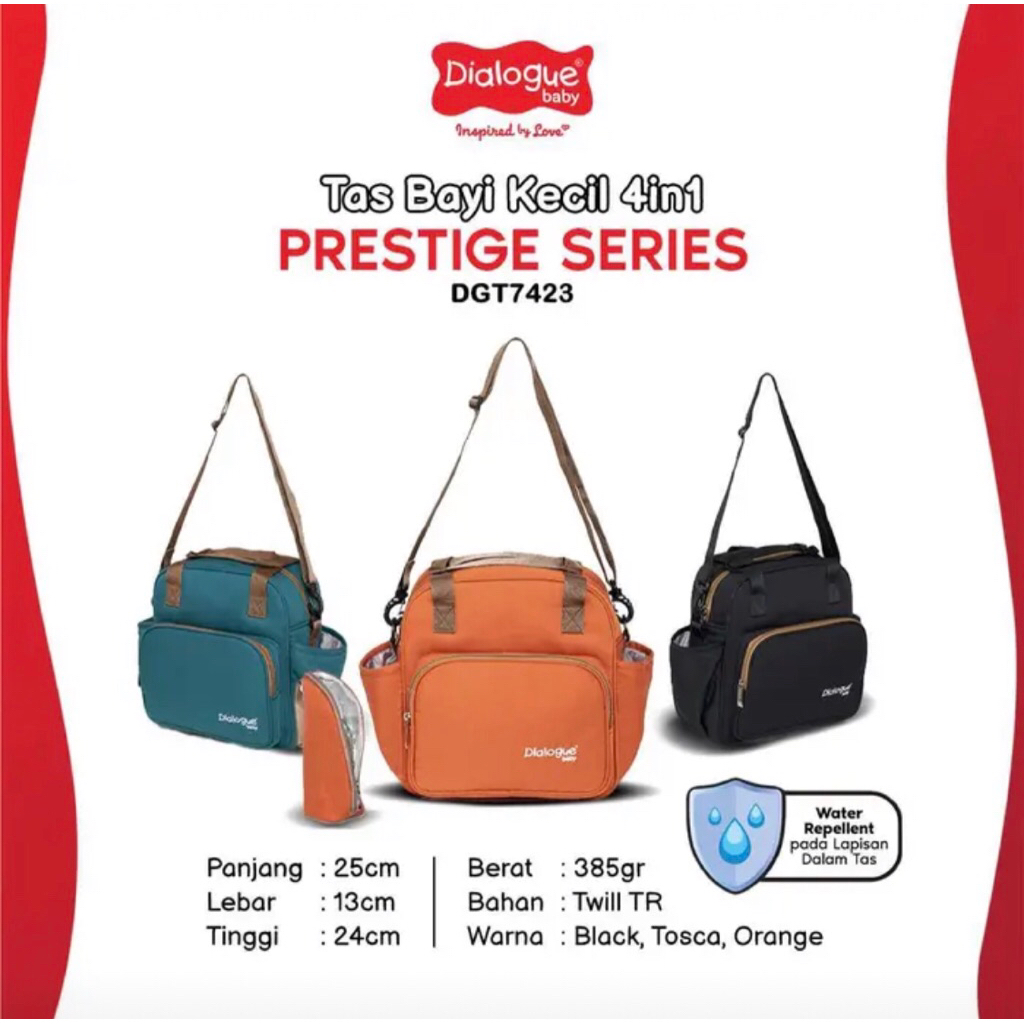 Makassar- Black- DIALOGUE BABY Tas Bayi Kecil 4 in 1 Prestige Series DGT7423