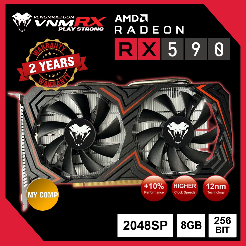 VGA Venomrx AMD Radeon RX590 8GB GDDR5 256 Bit RX 590 Graphic Card