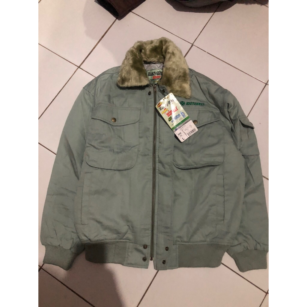 vintage jaket kerah bulu bnwt