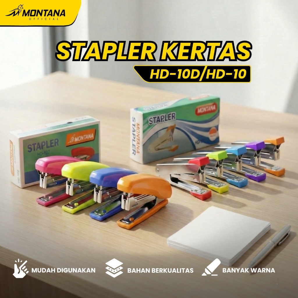 MONTANA Stapler Jepretan Staples Jegrekan Hekter Ringan dan Kuat HD-10