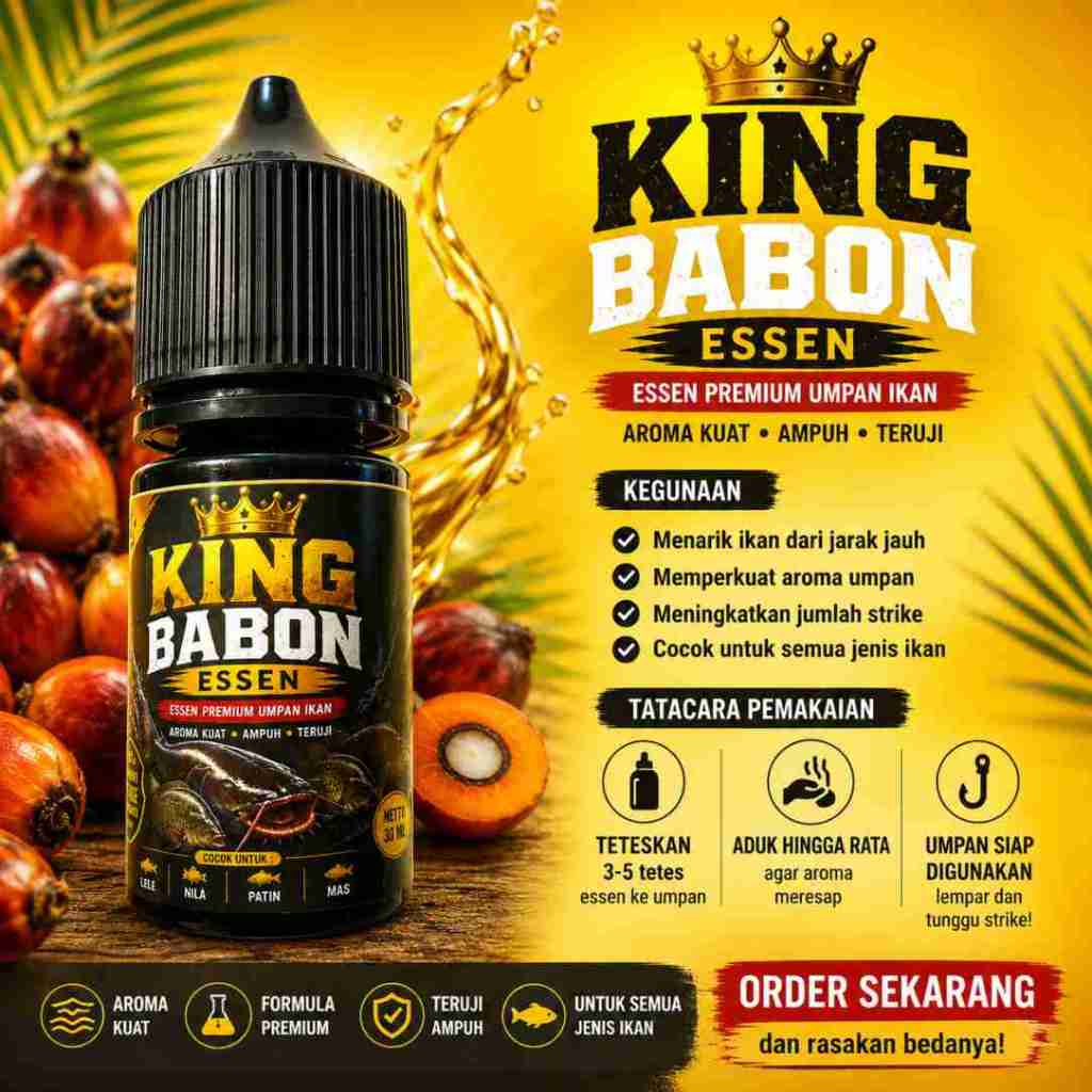 King Babon Essen Umpan Ikan Premium Penarik Jarak Jauh - Esen Pancing Galatama Lele Mas Nila Patin A
