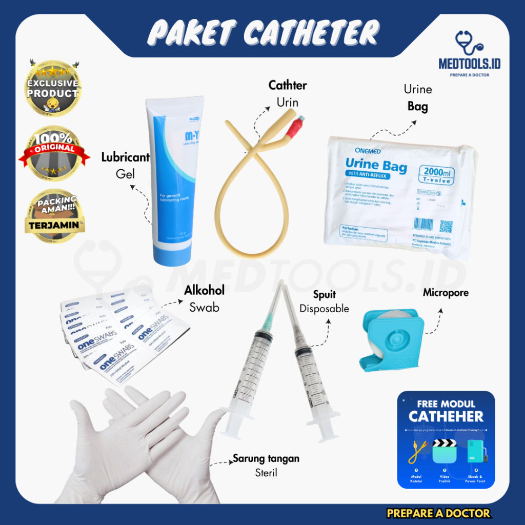 Paket Kateter Teman [ Kateter Urine + Lubrican Gel ] - Medtools