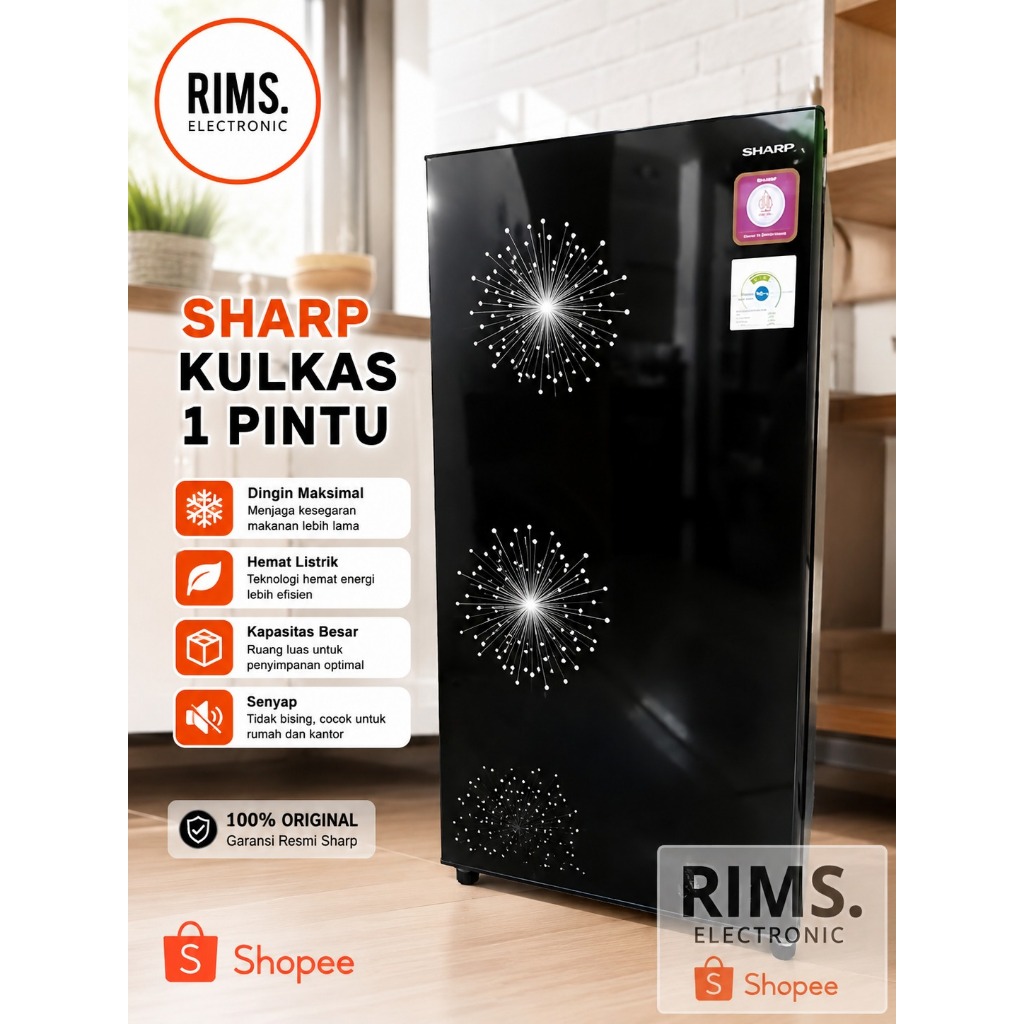 KULKAS 1 PINTU SHARP 185 LITER (SJX-197WDW)