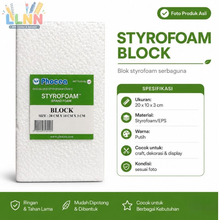 Gabus Styrofoam Block Phosca Putih
