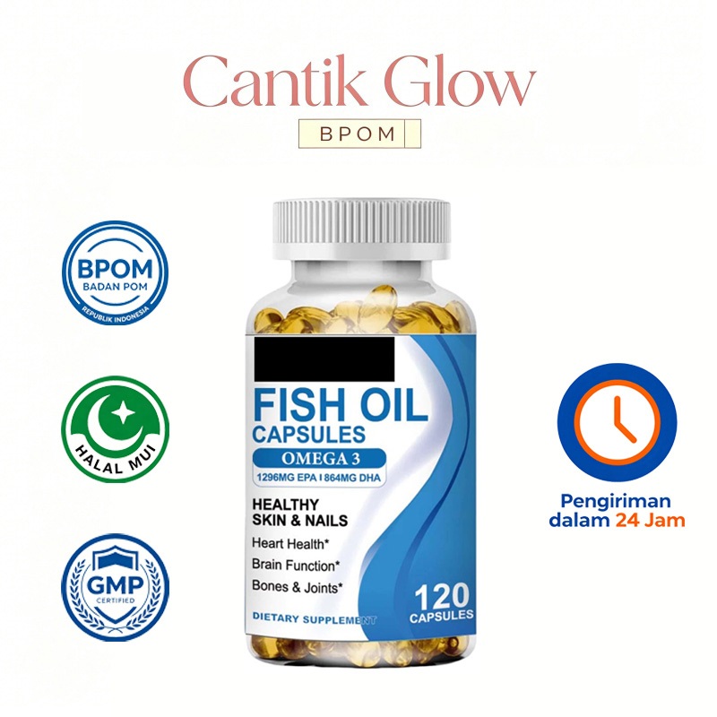 Kirkland Signature - Fish Oil Omega 3 1296mg EPA 864mg DHA, 120 Kaplet, Jantung & Otak Sehat