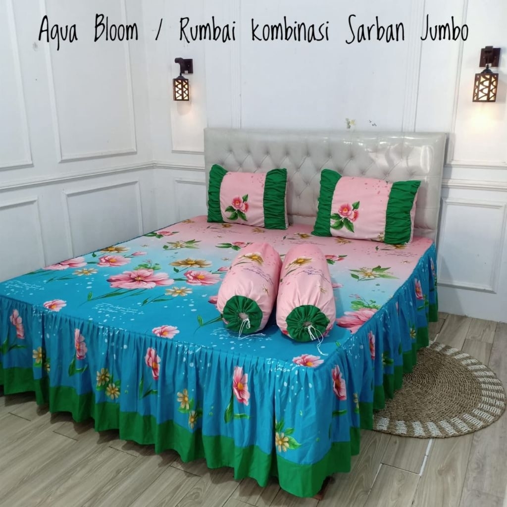 sprei rumbai kombinasi ukr 200x200x20 sarban jumbo 50x70