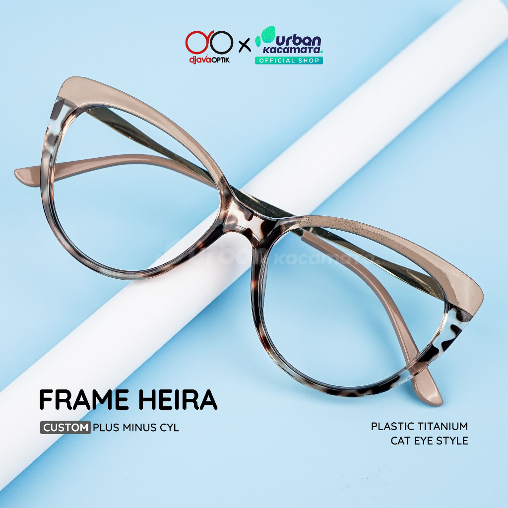 DJAVA X URBAN - Frame Heira - Kacamata Cat EyeBold Plastik Titanium Viral Reguler