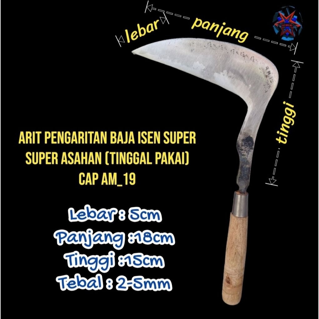Arit sabit rumput ledreng mini baja isen selap 2 ringan ukuran kecil cap asli am19