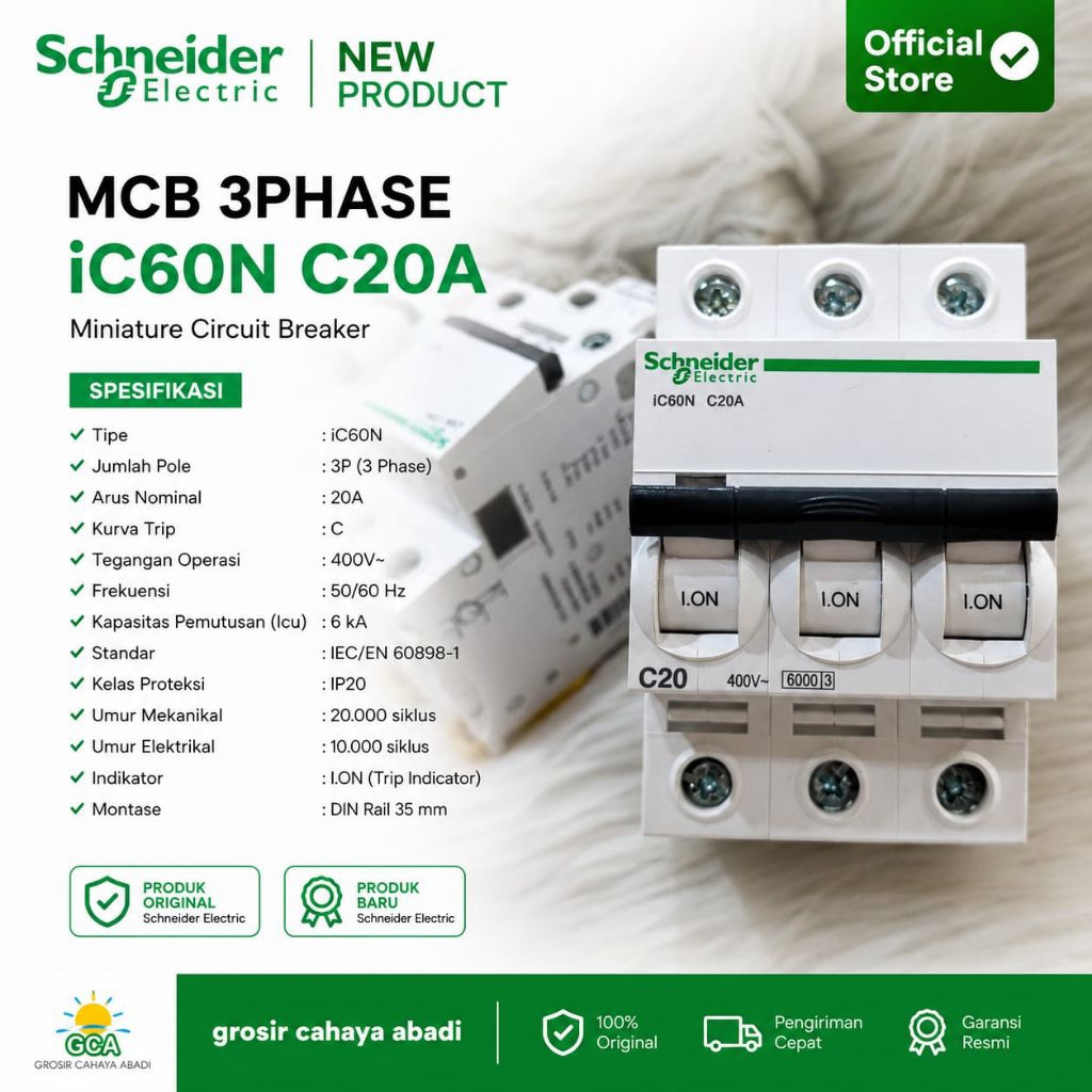 mcb schneider Acti9 A9F74320original 3p 20a mcb 3phase 20ampere original MCB Schneider 3phase origin