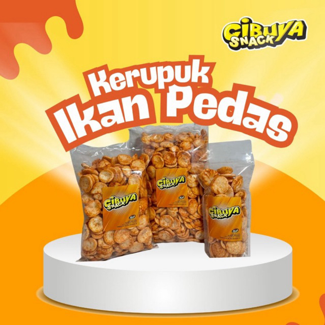 CIBUYA SNACK - Kerupuk Ikan Koin Pedas 100gr, 250gr, 500gr
