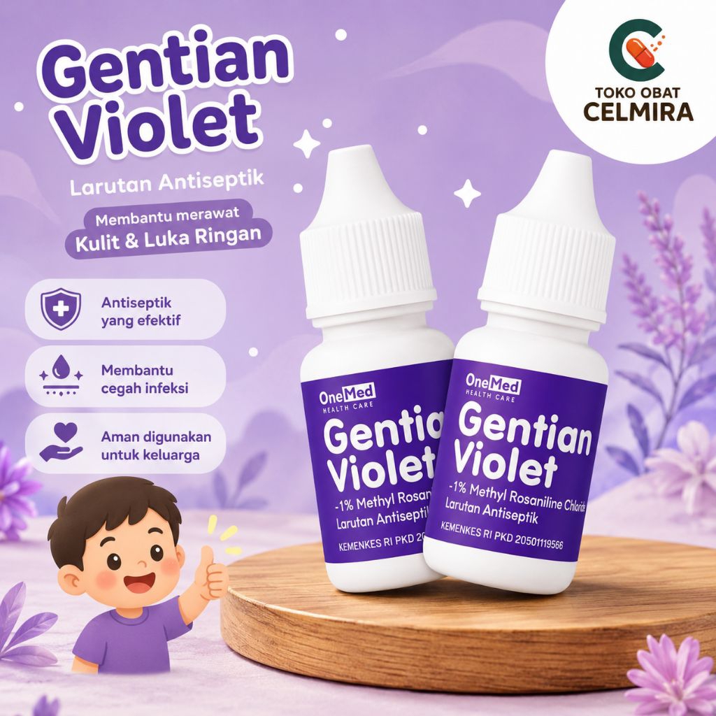 Gentian Violet 10ml - Obat Sariawan, Bibir Pecah & Jamur Mulut (Obat Biru) (RANDOM)