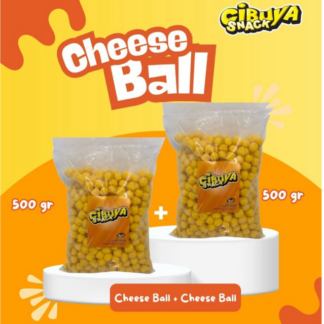 CIBUYA SNACK - Lebih Hemat Cheese Ball/ Snack Ball 500gr x 2pcs