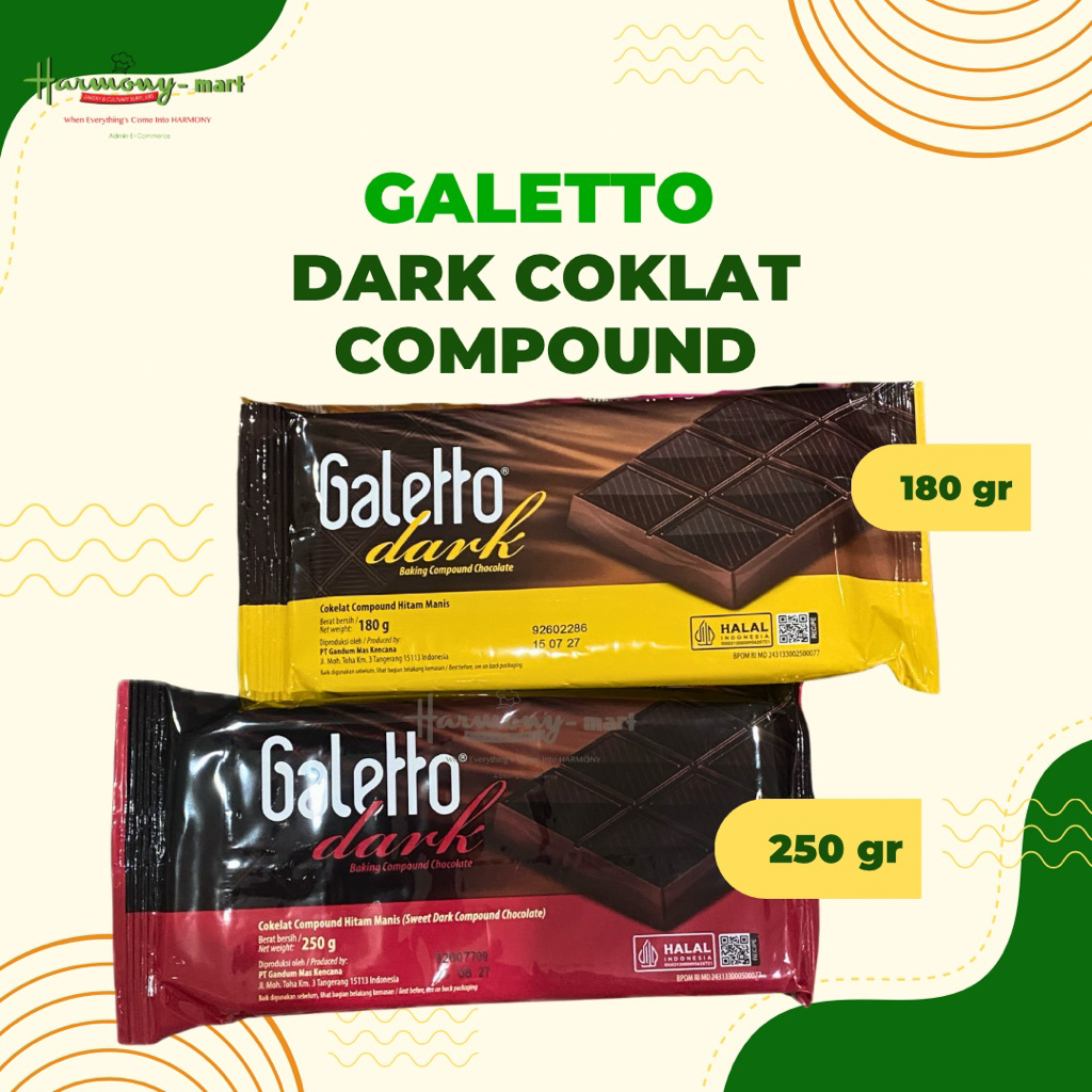GALETTO  Dark Coklat Compound / Galetto Dark - 180gr/250gr