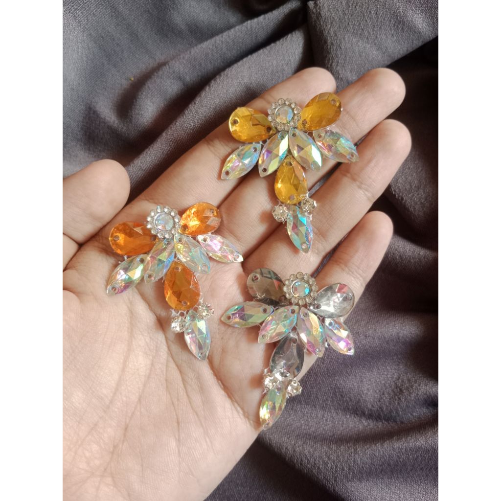Payet rangkai instan kode PR-3 | payet rangkai mutiara | permata kristal jahit