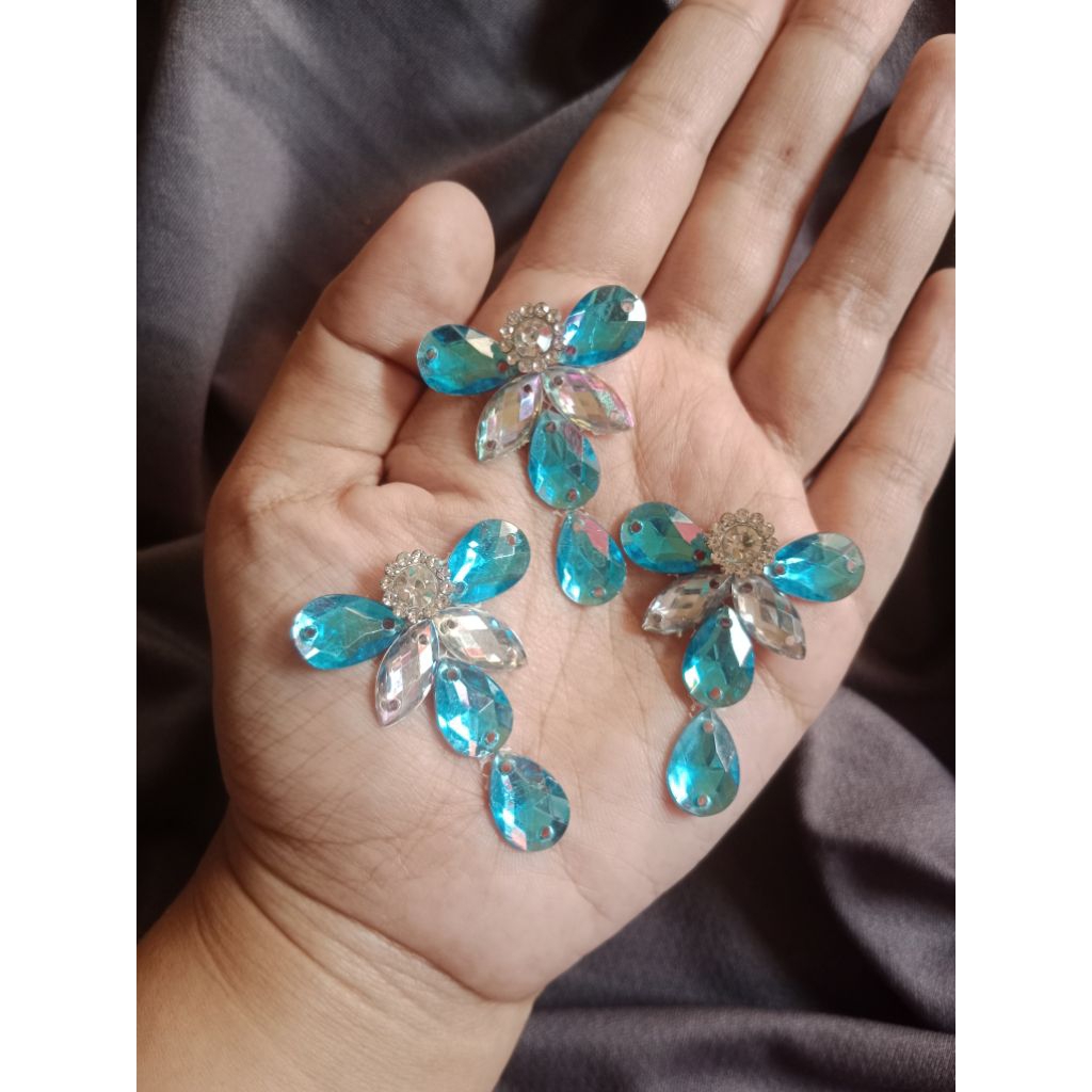 Payet rangkai instan kode PR-5 | payet rangkai mutiara | permata kristal jahit