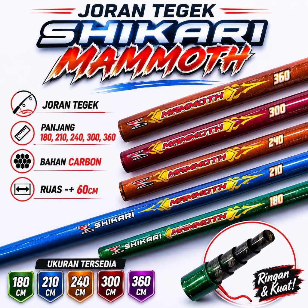 Joran Tegek Shikari Mammoth Kuat Lentur Sensitif