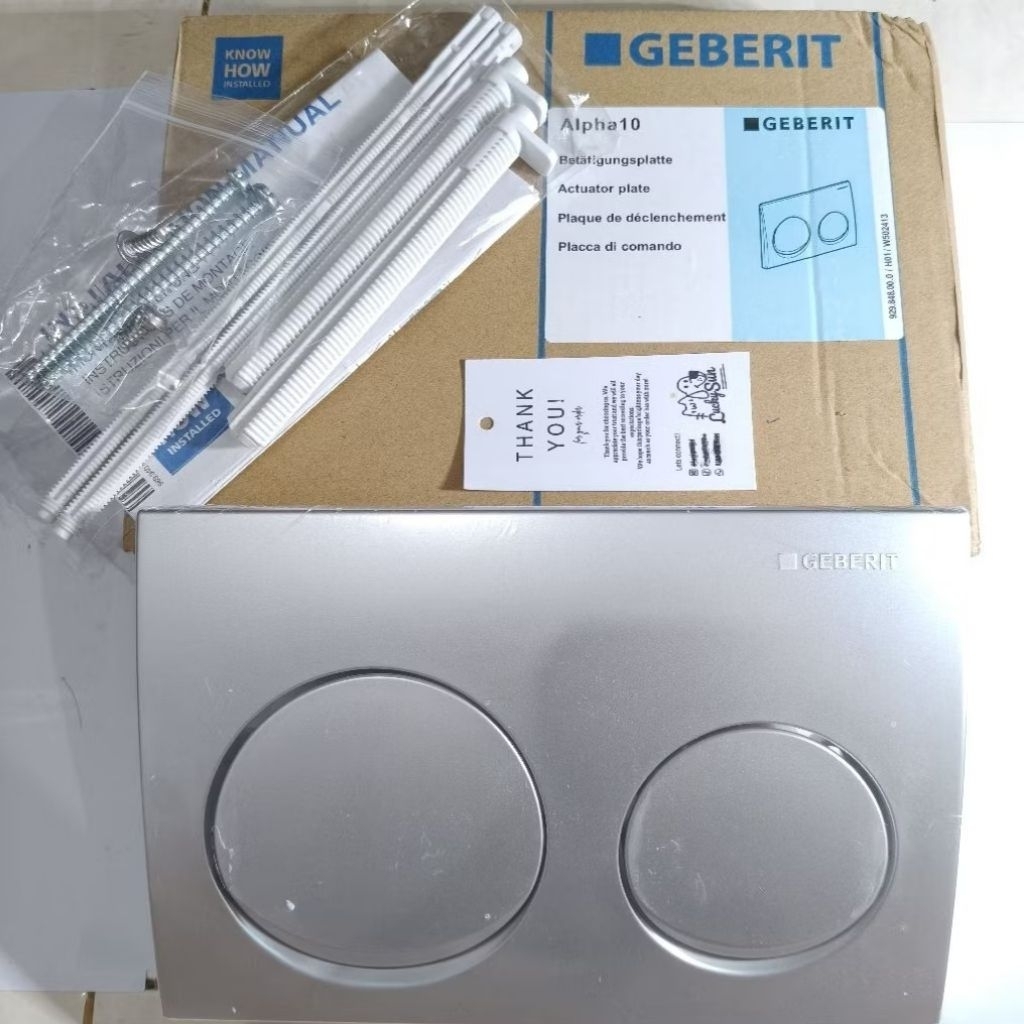 Tombol Flush WC Geberit Alpha10 – Flush Plate WC Tanam Dual Flush UP300 UP320 Chrome / Putih