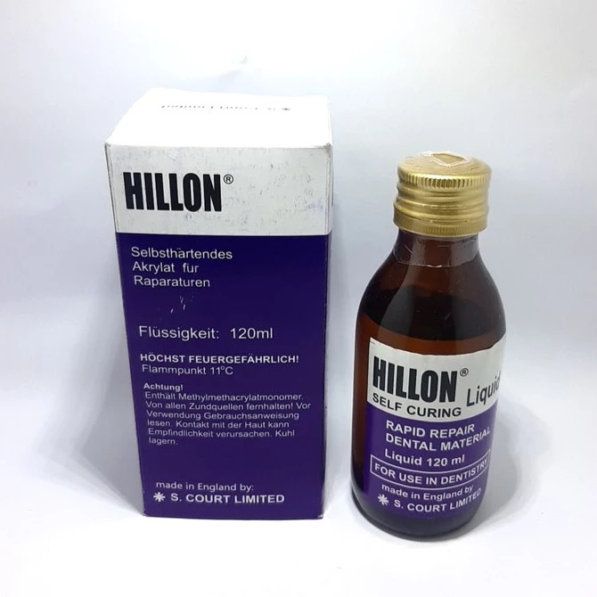 Liquid Hillon 120ml Self Cure Acrylic Rapid Repair Dental Material/Hilon Liquid Bahan Lem gigi