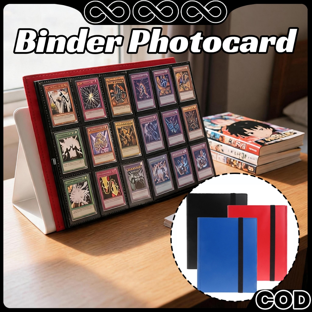 360 Slot 9 Pocket Binder Album Kartu Premium Strap Kulit Kokoh Jahitan Rapi Tahan Lama Buku Koleksi 