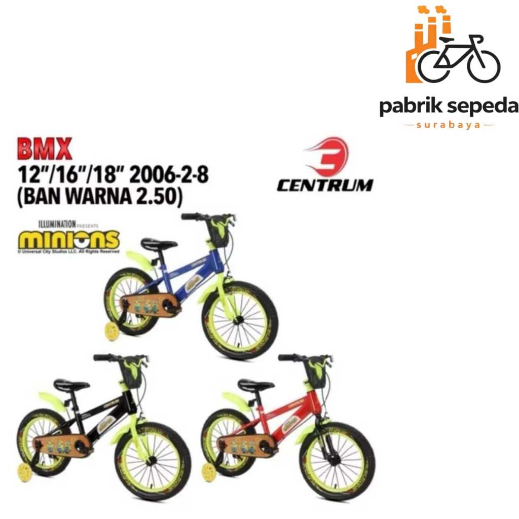 SEPEDA ANAK LAKI BMX CENTRUM 2006 2 8 BAN WARNA 2.50 12 16 18 INCH