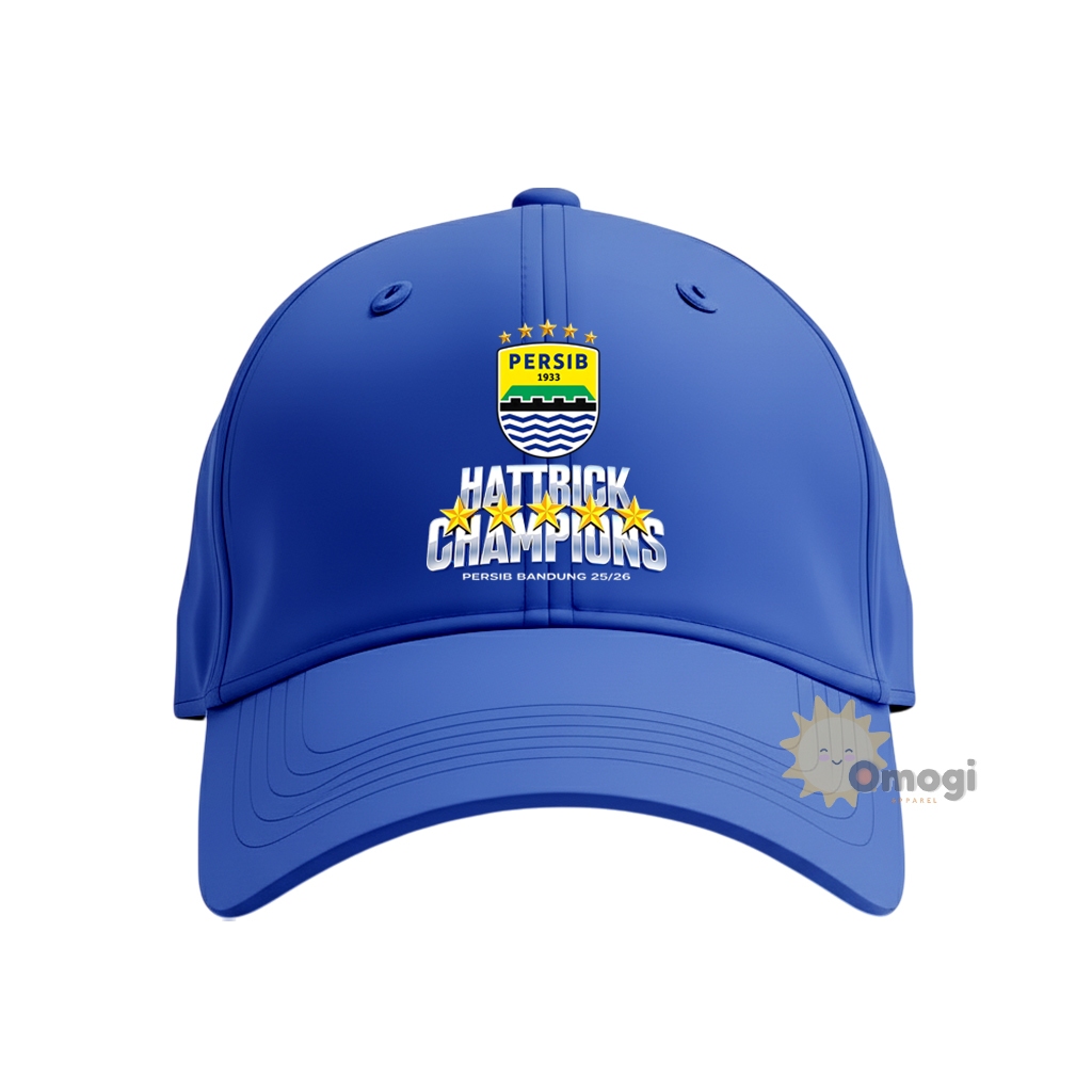 Topi Anak PERSIB HATTRICK CHAMPIONS Bintang 5 Topi Baseball Anak Laki-laki Perempuan Unisex