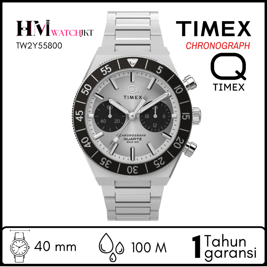 TIMEX TW2Y55800 Q TIMEX CONTINENTAL CHRONOGRAPH Jam Tangan Pria Original Analog Antiair