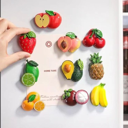 Magnet Tempelan Kulkas Buah-Buahan 3D / Dekorasi Magnet Kulkas Bentuk Buah/ Magnet Kulkas Lucu Unik