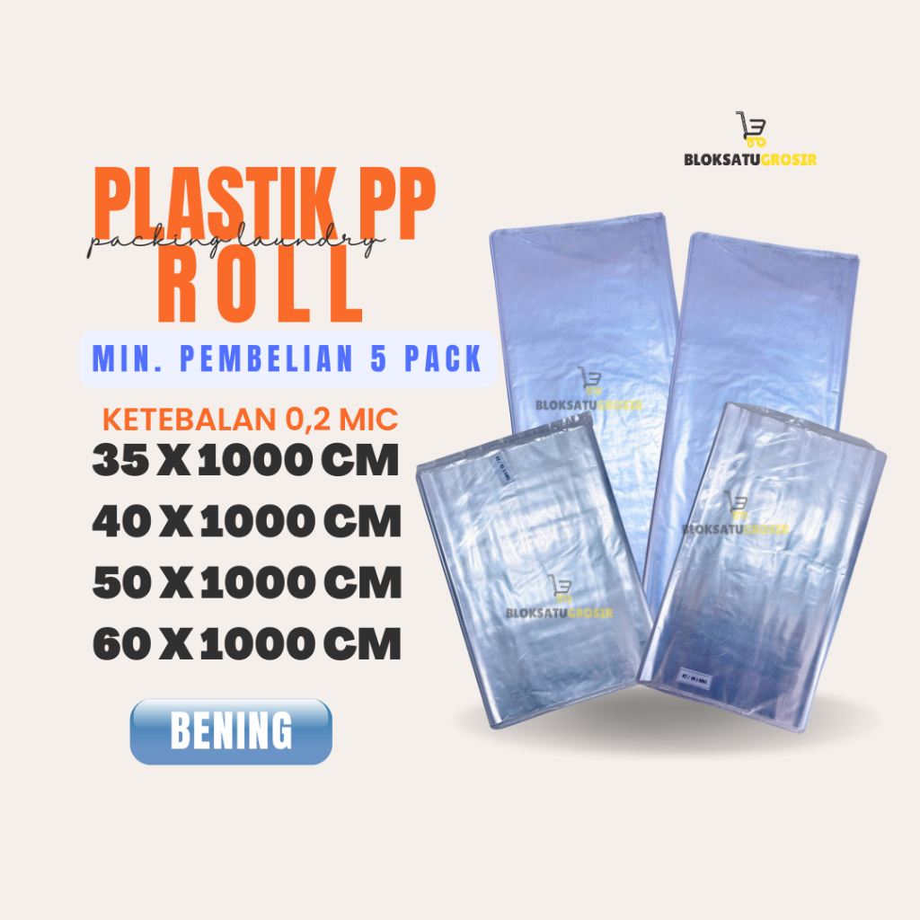 Plastik PP Laundry Roll - Plastik Packing Laundry - Kantong Plastik PP - Plastik Laundry - Plastik P