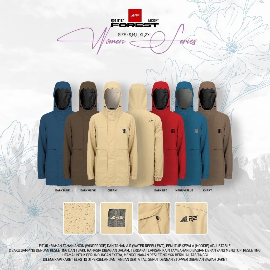 Jaket Gunung Wanita Forest Arei Outdoorgear