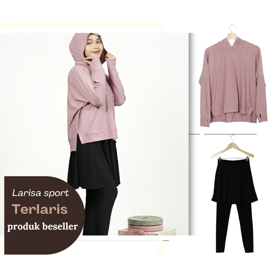 Larissa sport- Setelan Sport Wanita All Size XL untuk Jogging Gym Running