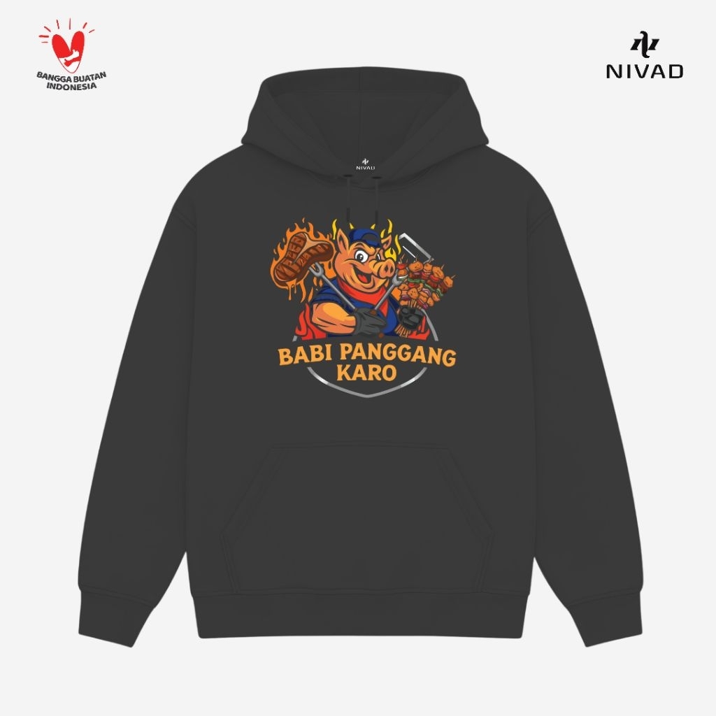 Nivad Sweater Hoodie Makanan Khas Tradisional Sumatra Utara Babi Panggang Karo