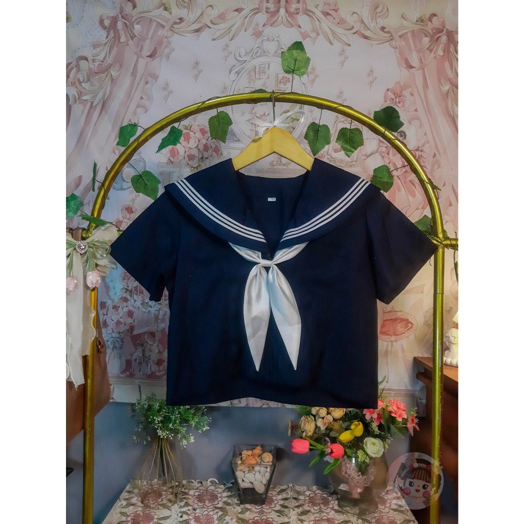 Japan Seifuku Schoolgirl Sekolah Seragam Sailor Anime Cosplay | Milkmaid Kotak top Renda Vintage Mor