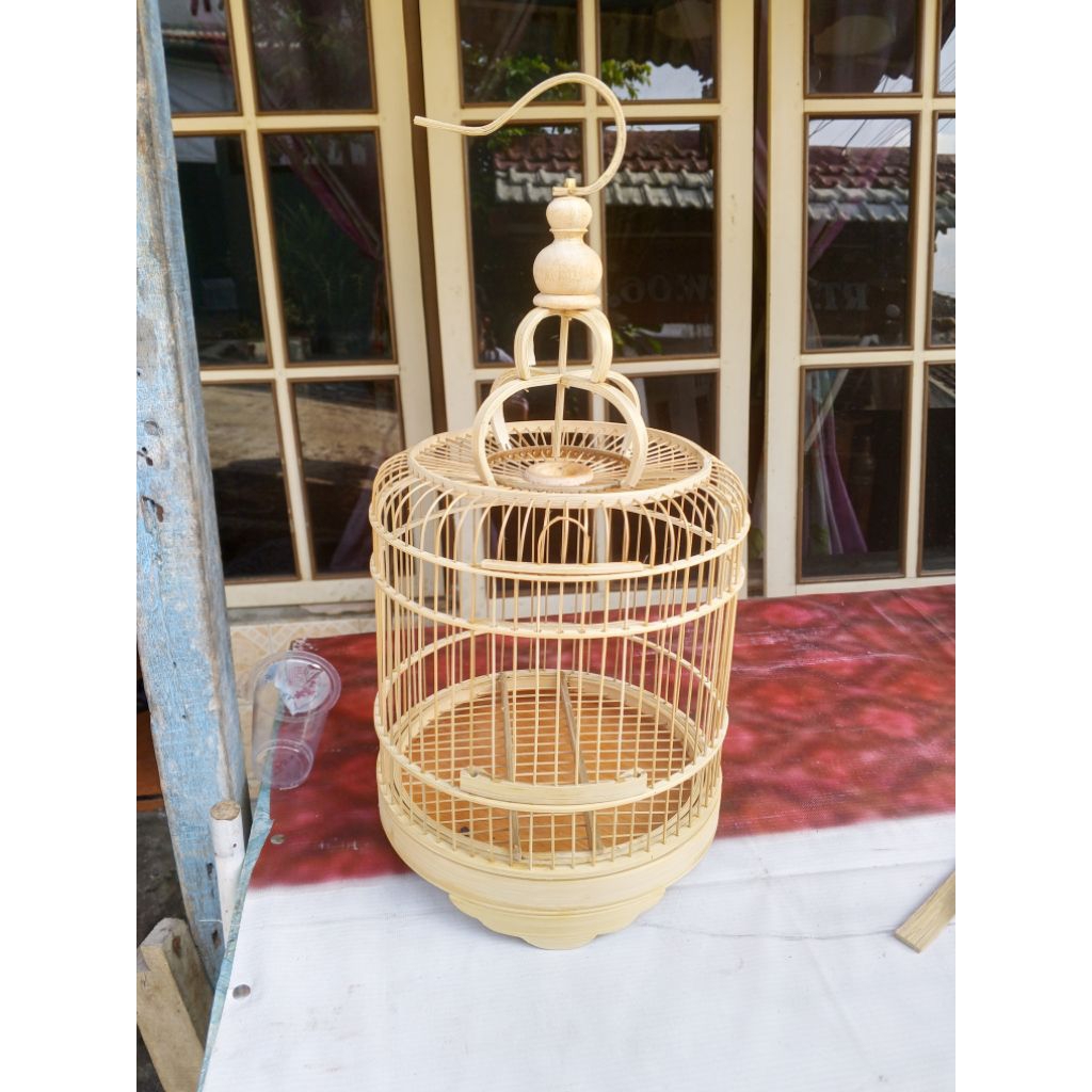 Sangkar burung kecil model Cungkok Bambu D22