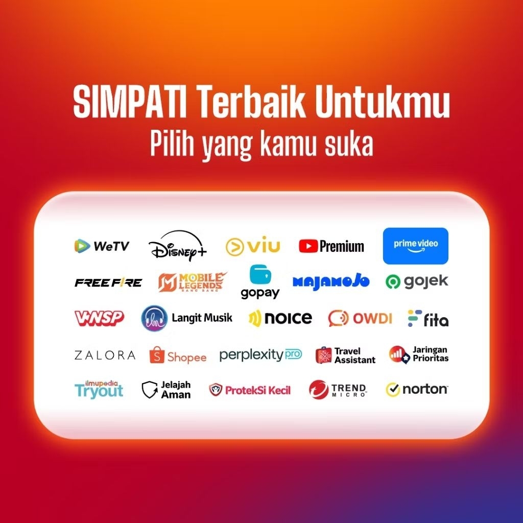 Perdana eSIM SIMPATI #TerbaikUntukmu PraBayar Telkomsel - Bulanan 30 Hari 3GB Kuota Nasional