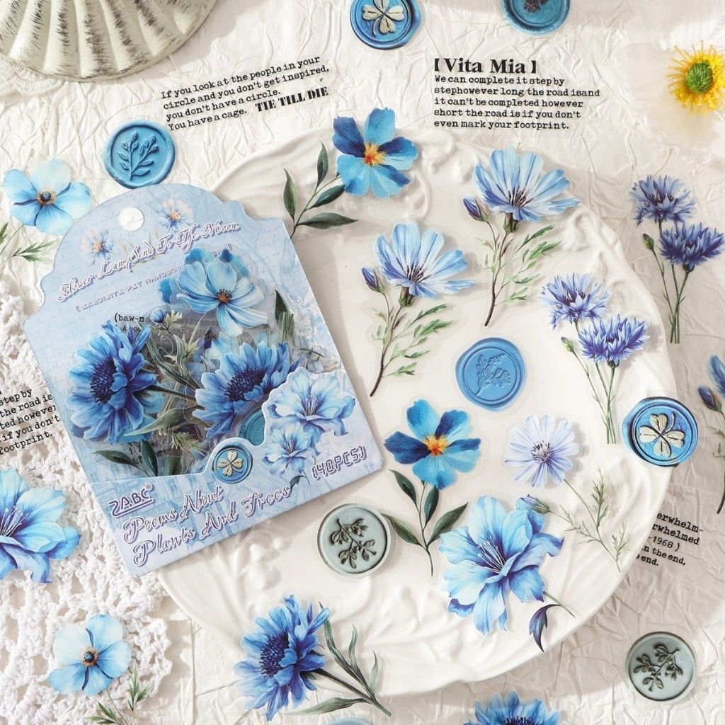 STIKER WATERPROOF JOURNALING WAX SEAL BLOSSOM