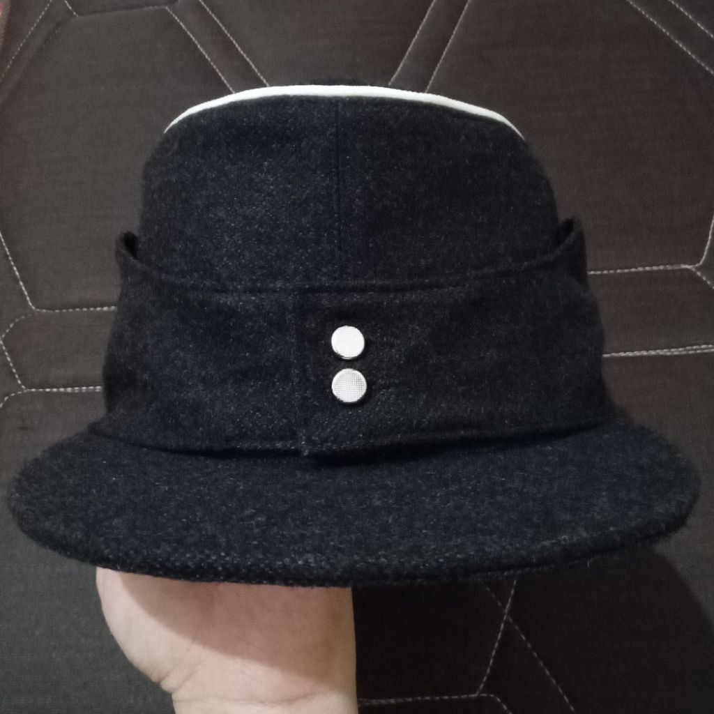 Topi M43 panzer officer tentara Jerman ww2 wol hitam