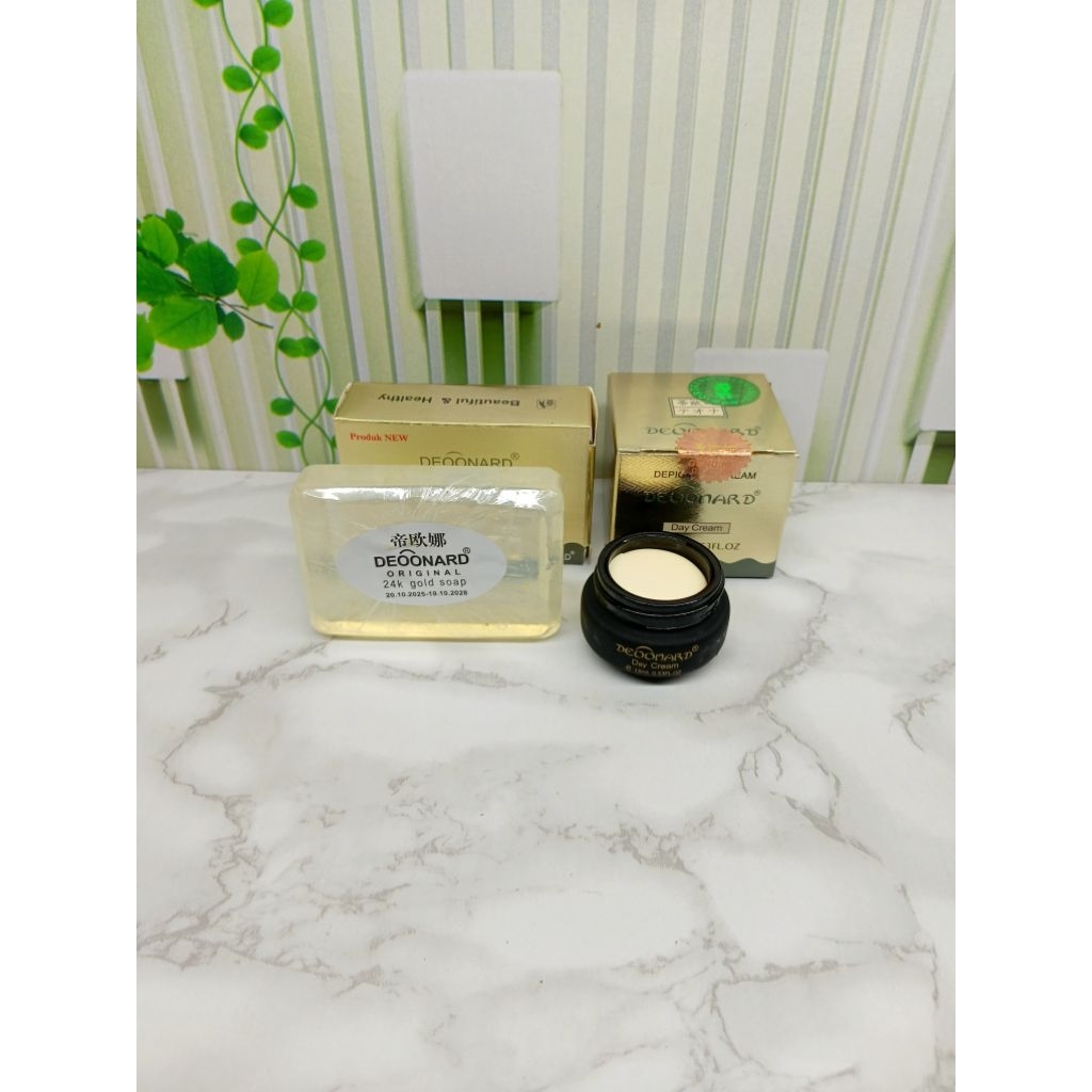 Paket Perawatan Wajah Sabun deonard gold + Cream Deonard gold Siang Melembabkan Dan Mencerahkan