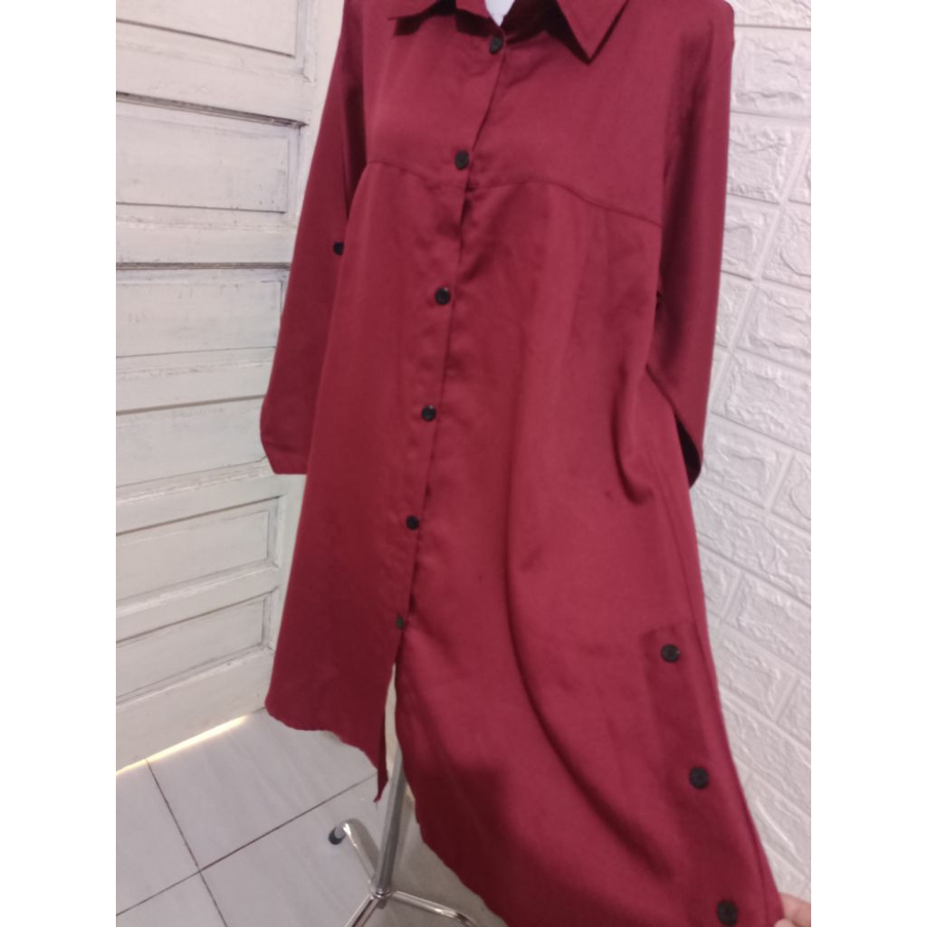 PL / Tunik merah maroon