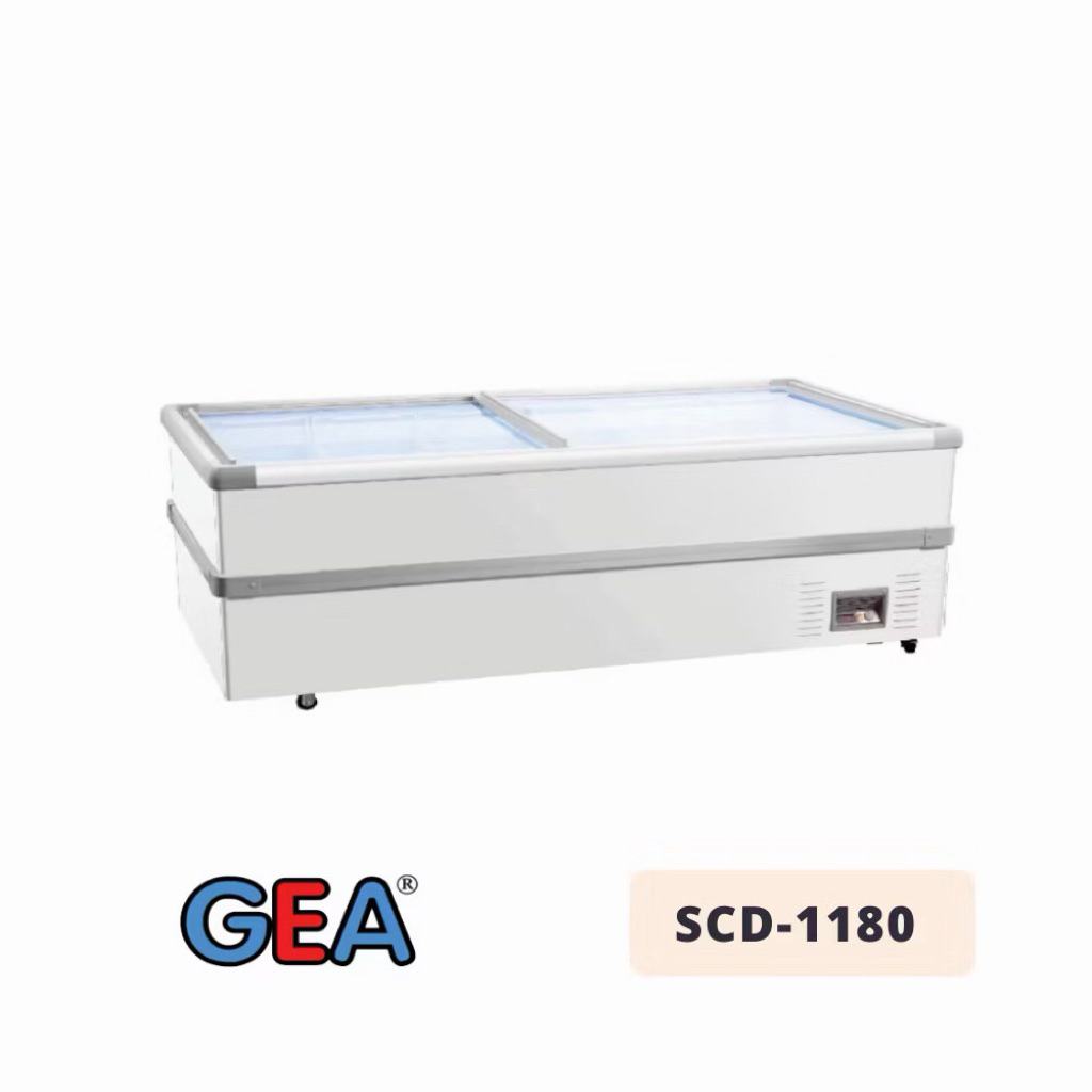 ISLAND FREEZER GEA SCD 1180 SLIDING GLASS FLAT 2 KOMPRESOR ORIGINAL
