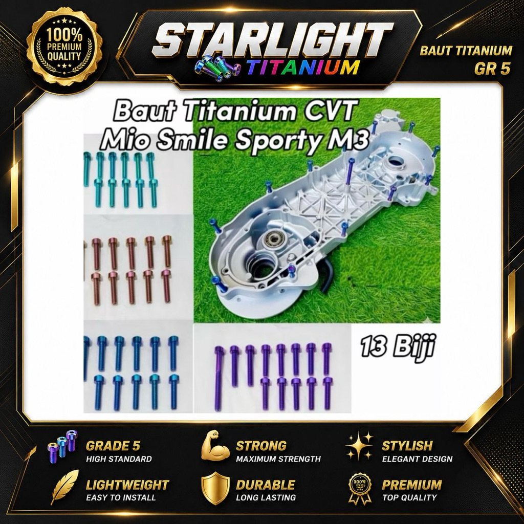Baut Titanium Set Cvt Yamaha Mio Smile Sporty M3 Titanium Original GR5 Vietnam