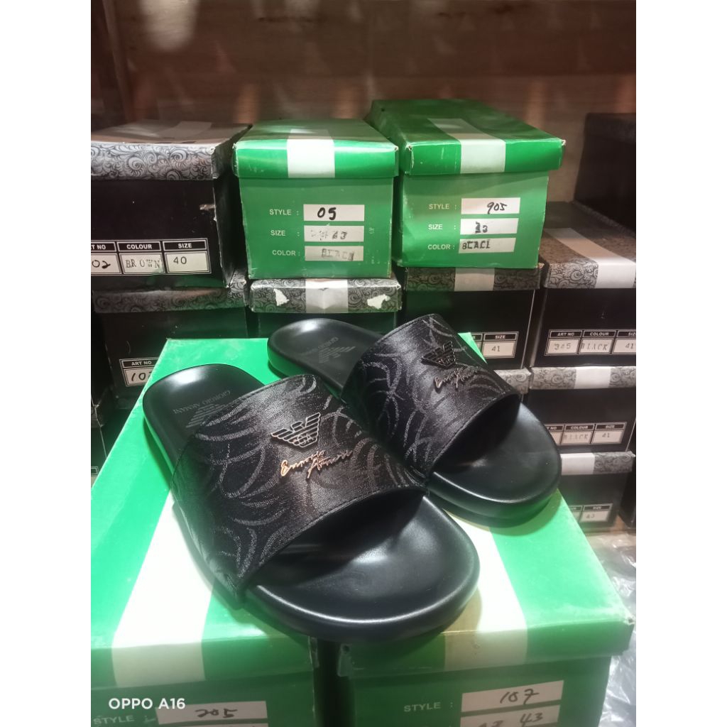 sandal slop pria sendal emporio armani