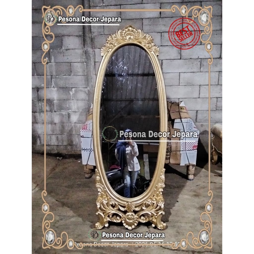 Standing cermin oval / Standing mirror oval / Standing sign