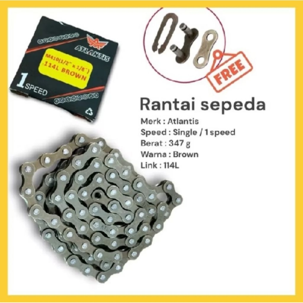 Rantai Atlantis rantai single speed Rantai sepeda bmx Rantai sepeda mini rantai sepeda Fixie rantai 