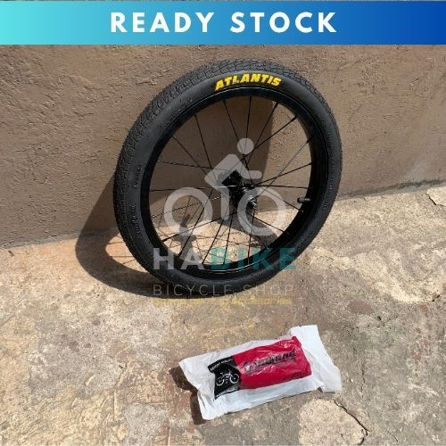 Velg Sepeda 16 Inch Alloy Hitam Dengan Ban Luar Dalam Siap Pakai Wheelset Roda Sepeda 16 BMX/MINI/LI