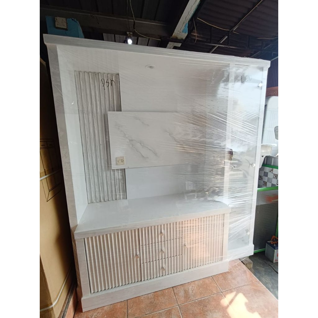 lemari tv partisi minimalis jumbo sakura
