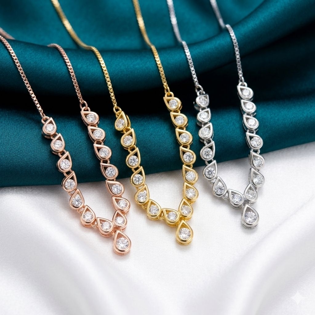 Xuping88 Kalung Padi Permata Tura Berlian Titanium